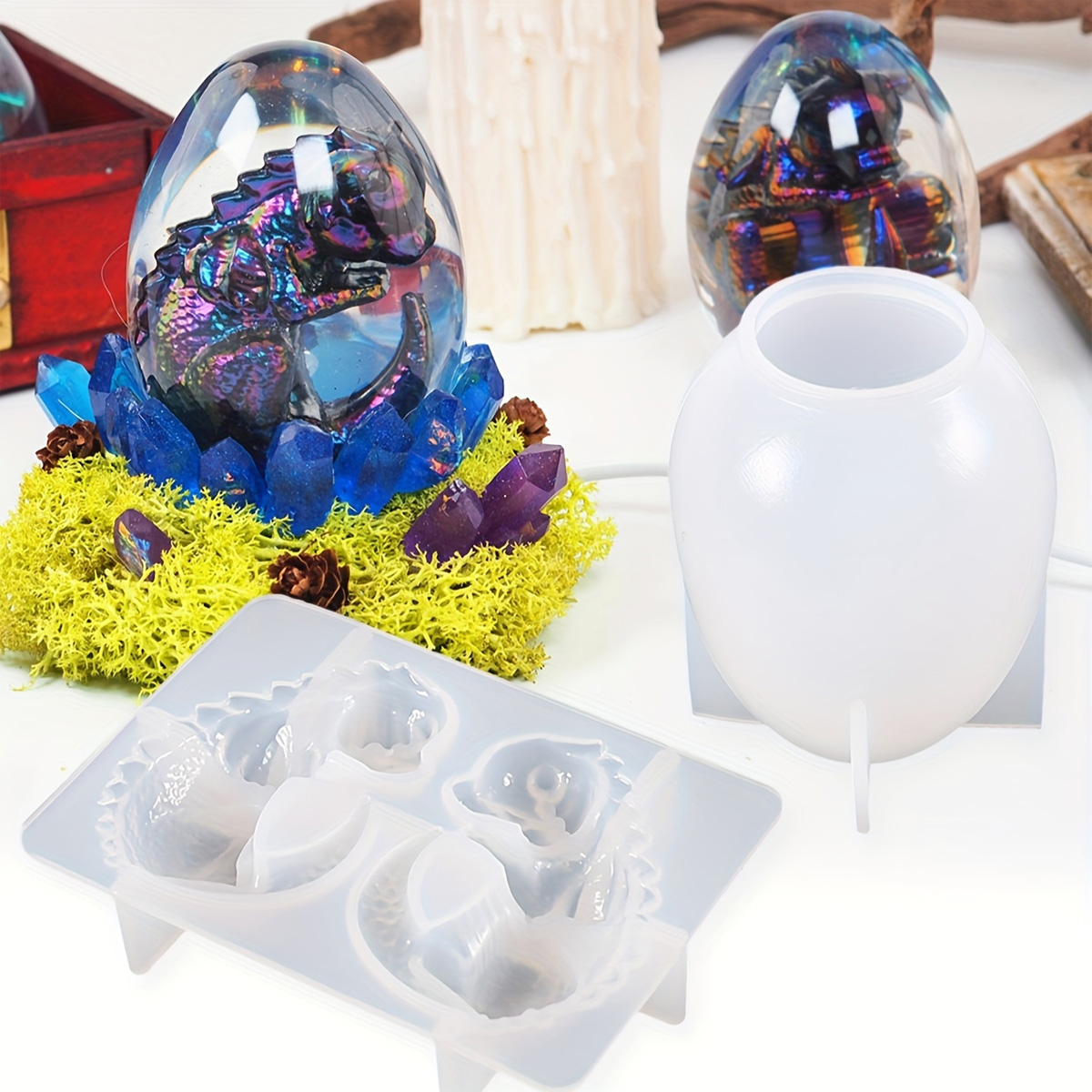 Resin Craft Ideas - Formy silikonowe na jajka smocze, zestaw